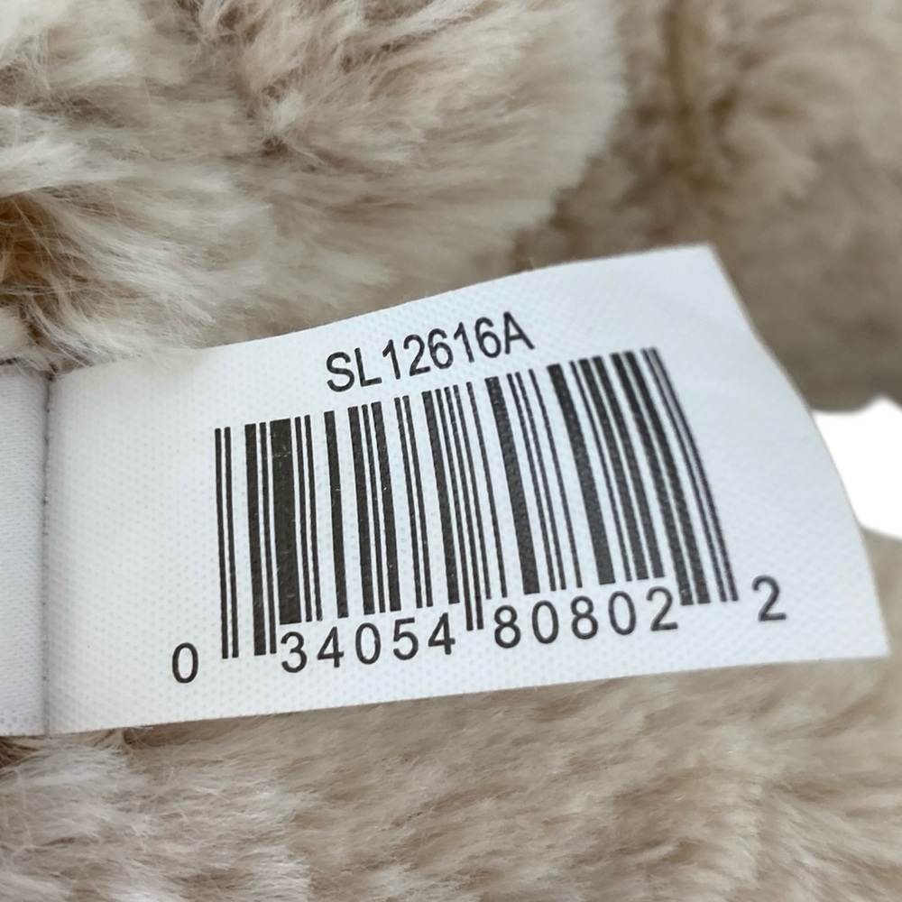 Spark Create Imagine 13” Teddy Bear Plush Cream Oatmeal Ribbed Feet Walmart. - Picture 10 of 11
